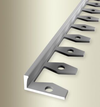 Abschlussprofil 2500 mm SBS Typ 303 Aluminium eloxiert silber 8 mm offen gestanzt, einfach biegbar