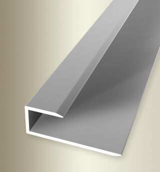 Einfassprofil 2700 mm SBS Typ 201 U Aluminium eloxiert silber 9 - 10 mm ungebohrt, drehbar