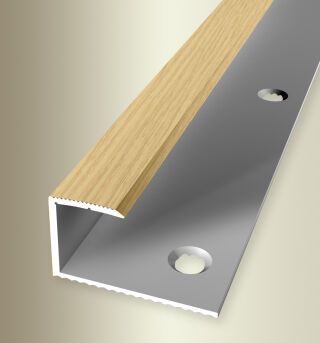 Einfassprofil 2700 mm SBS Typ 215 H Alu Holzdekor Eiche hell 14 - 15,2 mm mit Holzdekor