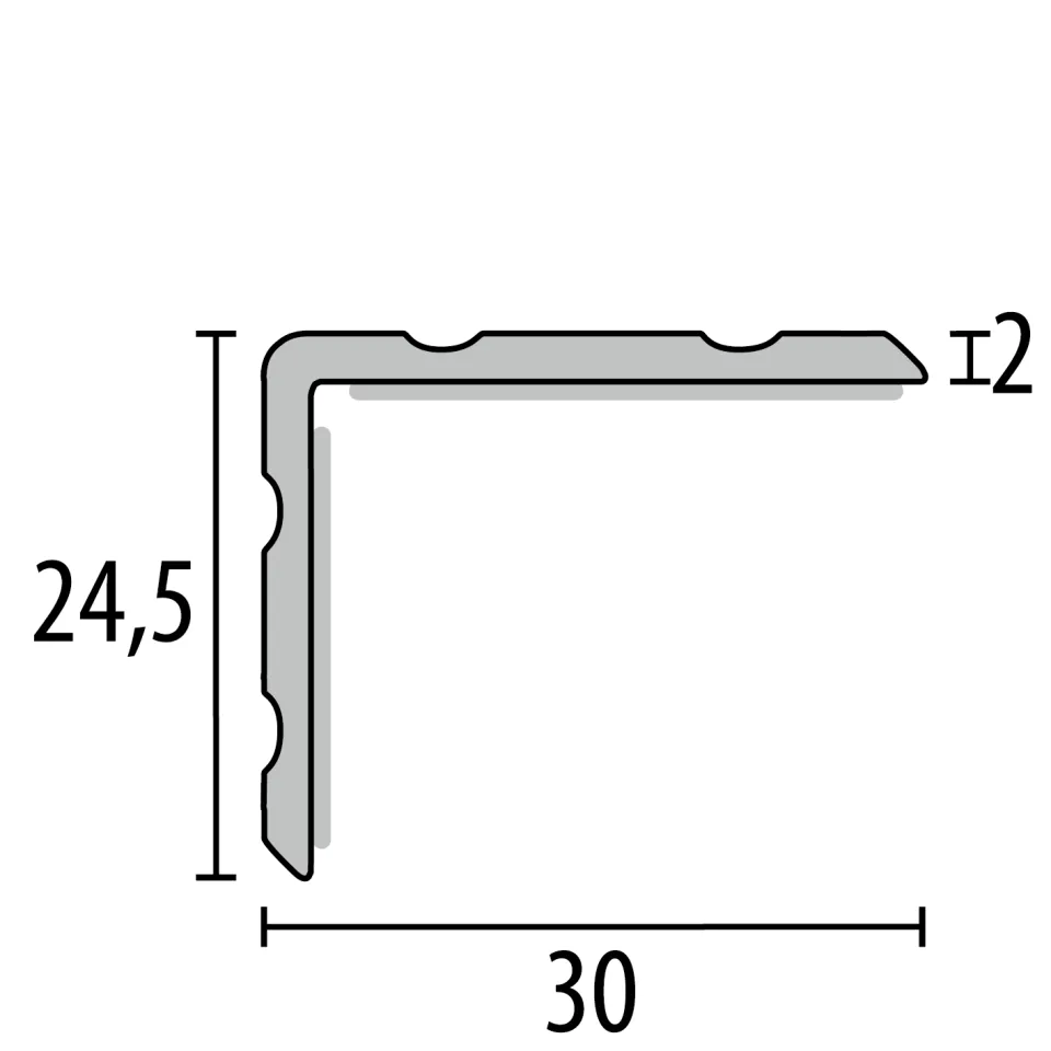 Winkelprofil 1000 mm SBS Typ 234 SK Aluminium eloxiert silber 0 - 21,5 mm doppelt selbstklebend