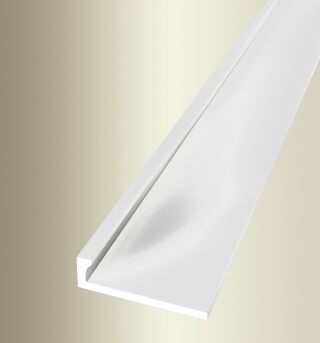 Abschlussprofil 2500 mm SBS Typ 299 U Alu pulv. weiß glänzend (RAL9016) 2 mm ungebohrt einteilig
