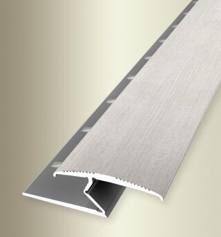 Einfassprofil 2700 mm SBS Typ 382 T Alu Holzdekor Eiche hellgrau 3 - 8,5 mm mit Teppichkrallen, umschlagbar