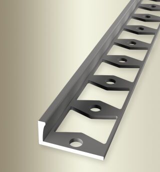 Abschlussprofil 2500 mm SBS Typ 303 G Aluminium eloxiert edelstahloptik 8 mm geschlossen gestanzt
