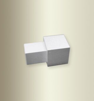 Quadratpr Ends AE IE 90° 25 mm CT100 AE Aluminium poliert eloxiert silber glanz
