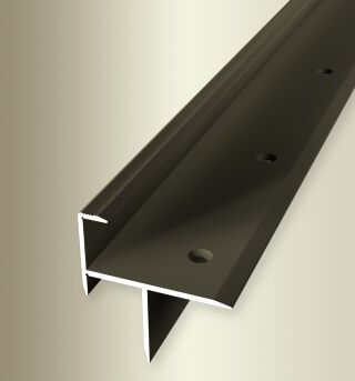 Treppenkantenprofil 1000 mm SBS Typ 206 Aluminium eloxiert bronze 15,5 mm doppelt versetzt versenkt gebohrt
