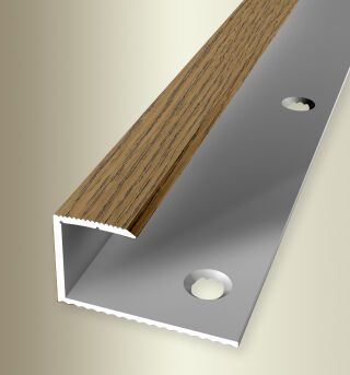 Einfassprofil 2700 mm SBS Typ 215 H Alu Holzdekor Eiche dunkel 14 - 15,2 mm mit Holzdekor