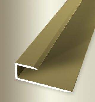 Einfassprofil 2700 mm SBS Typ 201 U Aluminium eloxiert gold 9 - 10 mm ungebohrt, drehbar