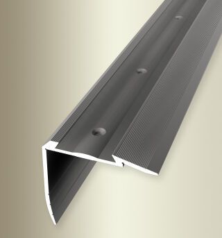 Treppenkantenprofil 2500 mm SBS Typ 708N Alu eloxiert edelstahloptik 0 - 43 mm versenkt gebohrt für PVC-Einlagen