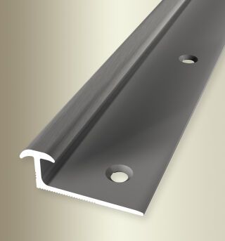 Einfassprofil 2700 mm SBS Typ 297 Aluminium eloxiert edelstahloptik 7 mm versenkt gebohrt