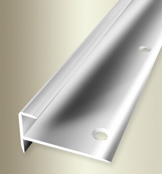 Treppenkantenprofil 1000 mm SBS Typ 811 Aluminium poliert 10,5 mm versenkt gebohrt
