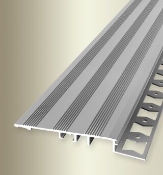 Rampenprofil 2500 mm Typ PR100 G Aluminium eloxiert silber 10 mm geschlossen gestanzt