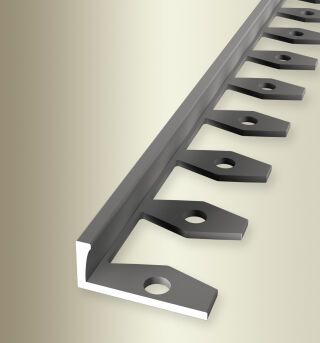Abschlussprofil 2500 mm SBS Typ 303 Aluminium eloxiert edelstahloptik 8 mm offen gestanzt, einfach biegbar