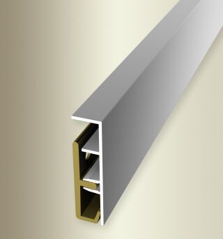 Sockelleiste 2500 mm SBS Typ 935 Aluminium eloxiert silber 0 - 99 mm mit Kabelkanal, inkl Befestigung