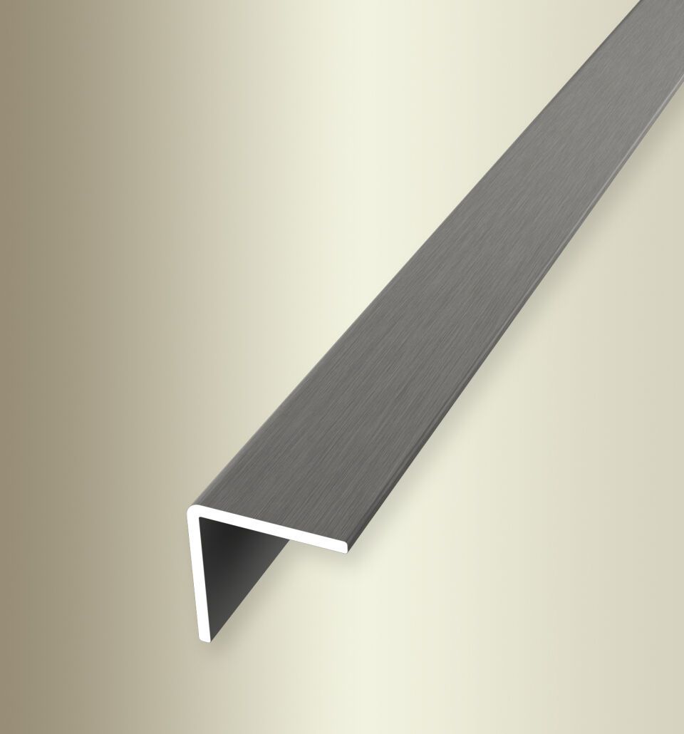 Winkelprofil 2500 mm SBS Typ 277 U Alu eloxiert edelstahloptik f.g. 16 mm ungebohrt, einfach biegbar