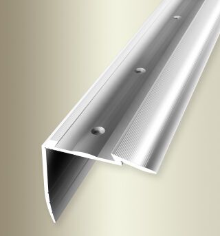 Treppenkantenprofil 2500 mm SBS Typ 708N Aluminium poliert 0 - 43 mm versenkt gebohrt für PVC-Einlagen