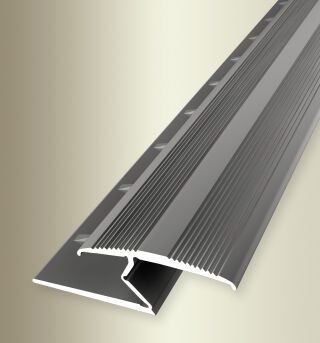 Einfassprofil 2700 mm SBS Typ 382 T Alu eloxiert edelstahloptik 3 - 8,5 mm mit Teppichkrallen, umschlagbar