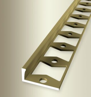 Abschlussprofil 2500 mm SBS Typ 303 G Aluminium eloxiert gold 8 mm geschlossen gestanzt