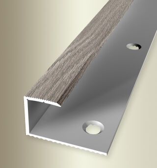 Einfassprofil 2700 mm SBS Typ 215 H Alu Holzdekor Eiche grau 14 - 15,2 mm mit Holzdekor