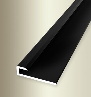 Einfassprofil 2600 mm SBS Typ 800 U Alu pulv. schwarz matt (RAL9005) 3,4 mm ungebohrt