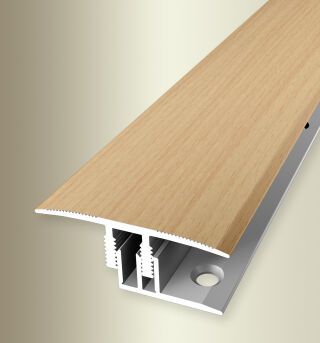 Überg.-Pr. 2700 mm SB Typ 588 H E-Clip® Alu Holzdekor Buche dunkel 10 - 16 mm mit Holzdekor, zweiteilig