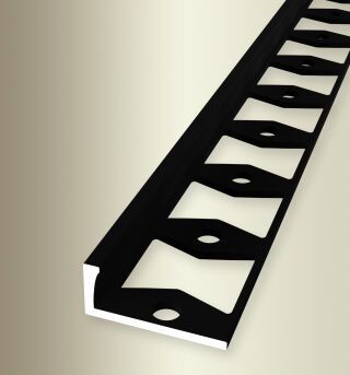 Abschlussprofil 2500 mm SBS Typ 303 G Alu pulv. schwarz matt (RAL9005) 8 mm geschlossen gestanzt