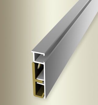 Sockelleiste 2500 mm SBS Typ 936 Aluminium eloxiert silber 0 - 99 mm für LED-Leuchten, inkl. Befestigung