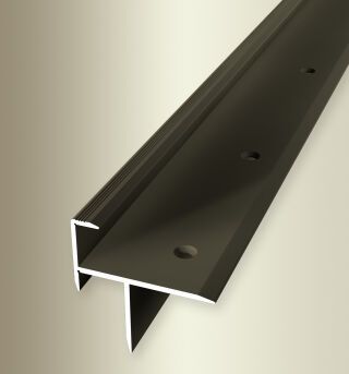 Treppenkantenprofil 1000 mm SBS Typ 207 Aluminium eloxiert bronze 13,5 mm doppelt versetzt versenkt gebohrt