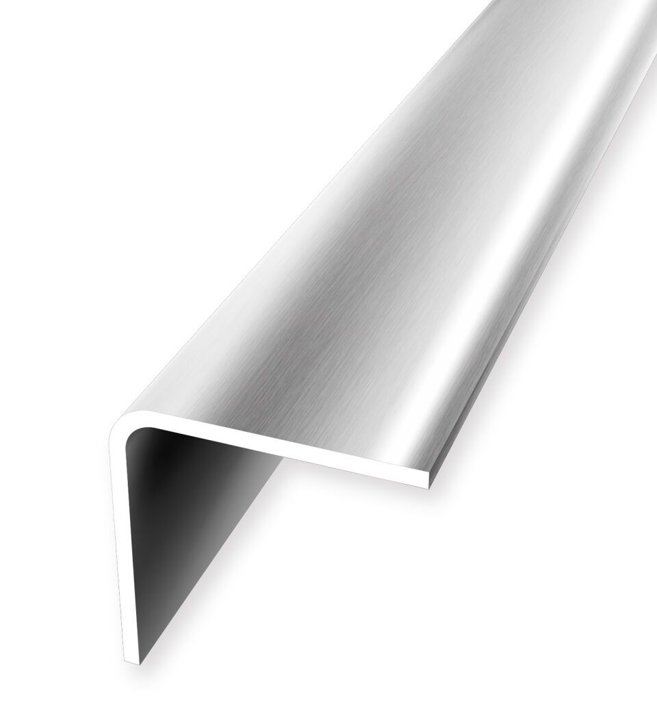 Eckschutzwinkel 2500 mm SBS Typ 143 SK Edelstahl matt gebürstet 30 mm selbstklebend, 1-fach gekantet