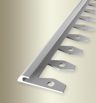 Einfassprofil 2500 mm SBS Typ 361/3 EB Aluminium eloxiert silber 3 mm offen gestanzt, einfach biegbar