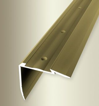Treppenkantenprofil 2500 mm SBS Typ 708N Aluminium eloxiert gold 0 - 43 mm versenkt gebohrt für PVC-Einlagen