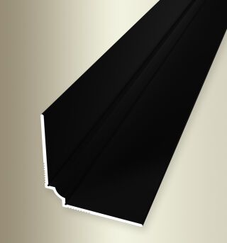 Innenecke 2700 mm SBS Typ 160 U Alu pulv. schwarz matt (RAL9005) 2 mm ungebohrt, mit Schutzfolie