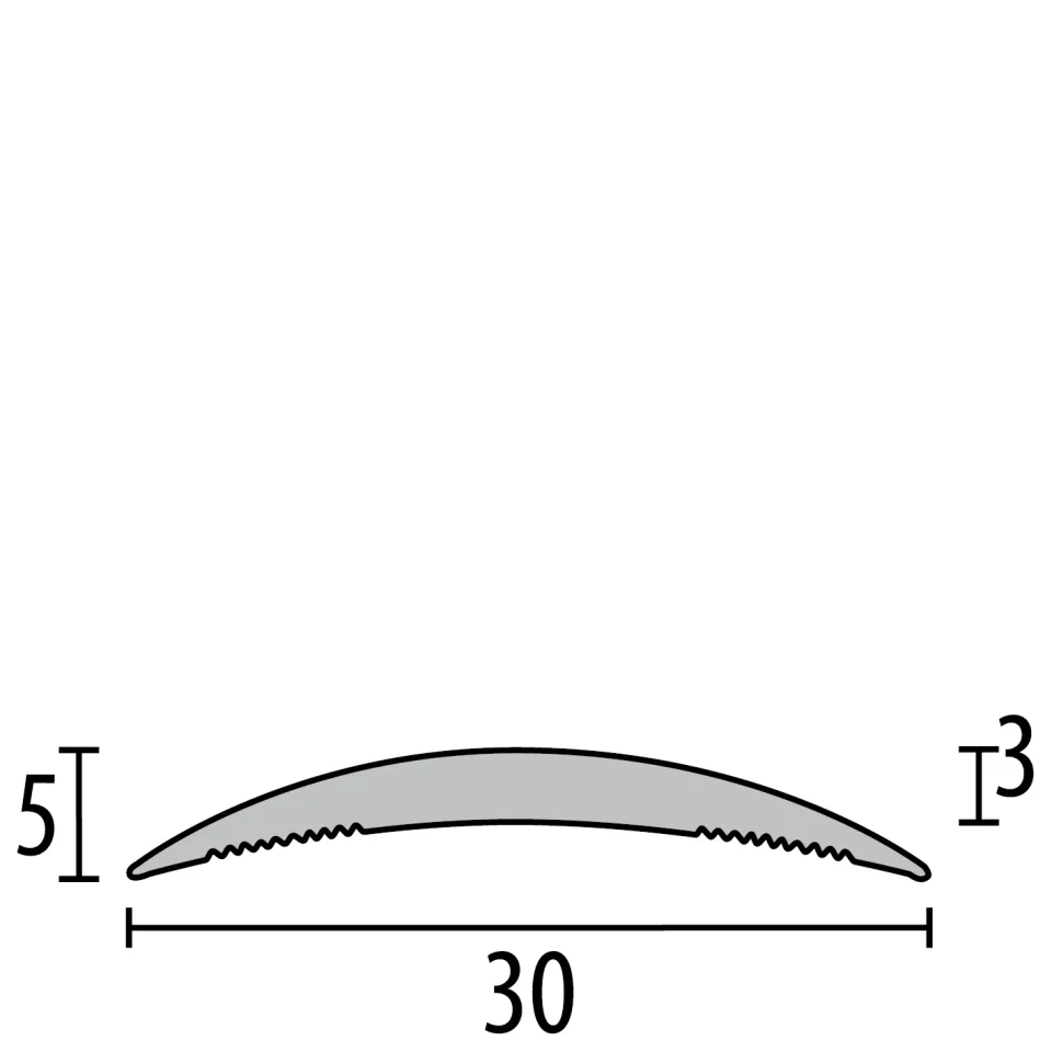 Übergangsprofil 1000 mm SBS Typ 460 Aluminium eloxiert silber 0 - 99 mm mittig versenkt gebohrt