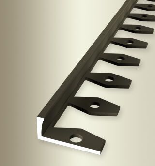 Abschlussprofil 2500 mm SBS Typ 303 Aluminium eloxiert bronze 8 mm offen gestanzt, einfach biegbar