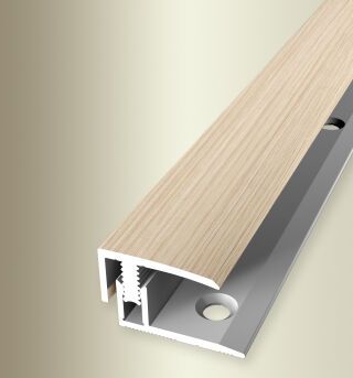 Absch-Pr 1000 mm SB Typ 557 H Mono-Clip Alu Holzdekor Eiche w. gek. 7 - 12 mm mit Holzdekor