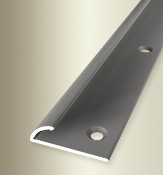 Einfassprofil 2700 mm SBS Typ 380 Alu elox. edelstahloptik f.g. 2 - 4,5 mm versenkt gebohrt, umschlagbar