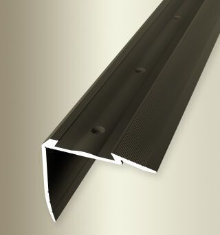 Treppenkantenprofil 2500 mm SBS Typ 708N Aluminium eloxiert bronze 0 - 43 mm versenkt gebohrt für PVC-Einlagen
