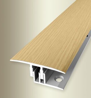 Überg.-Pr. 1000 mm SB Typ 588 H E-Clip® Alu Holzdekor Eiche hell 10 - 16 mm mit Holzdekor, zweiteilig
