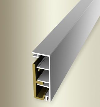 Sockelleiste 2500 mm SBS Typ 938 Aluminium eloxiert silber 0 - 99 mm mit Kabelkanal, inkl Befestigung
