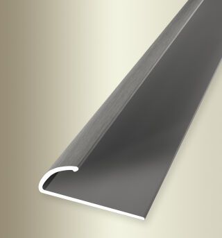 Einfassprofil 2700 mm SBS Typ 390 SK Alu elox. edelstahloptik f.g. 3 - 7 mm selbstklebend, umschlagbar