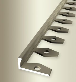 Abschlussprofil 2500 mm SBS Typ 303 Aluminium eloxiert sand 8 mm offen gestanzt, einfach biegbar