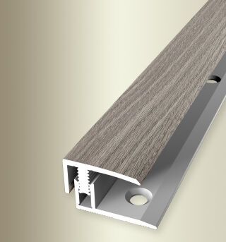 Absch.-Pr. 900 mm SB Typ 557 H Mono-Clip Aluminium Holzdekor Eiche grau 7 - 12 mm mit Holzdekor