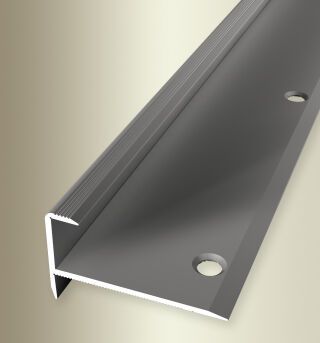 Treppenkantenprofil 1000 mm SBS Typ 812 Alu eloxiert edelstahloptik 13,5 mm versenkt gebohrt
