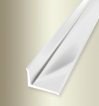 Abschlussprofil 2700 mm SBS Typ 369N/SK Alu pulv. weiß glänzend (RAL9016) mm selbstklebend, drehbar