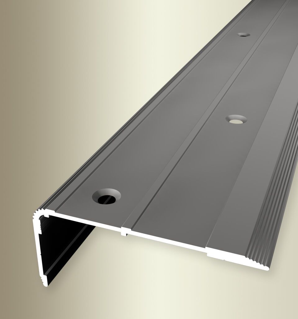 TK-Profil 3000 mm SBS Typ 715 »Reno-TK« Alu eloxiert edelstahloptik 0 - 25 mm versetzt vers. gebohrt, für 2 GS-Einl.