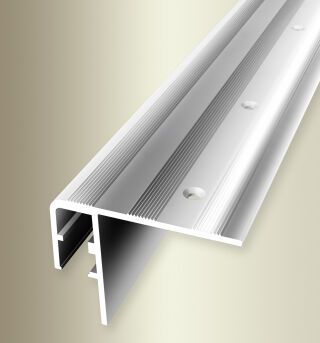 Treppenkantenprofil 3000 mm SBS Typ 890 Aluminium poliert 45 mm versenkt gebohrt, für LED-Leuchten