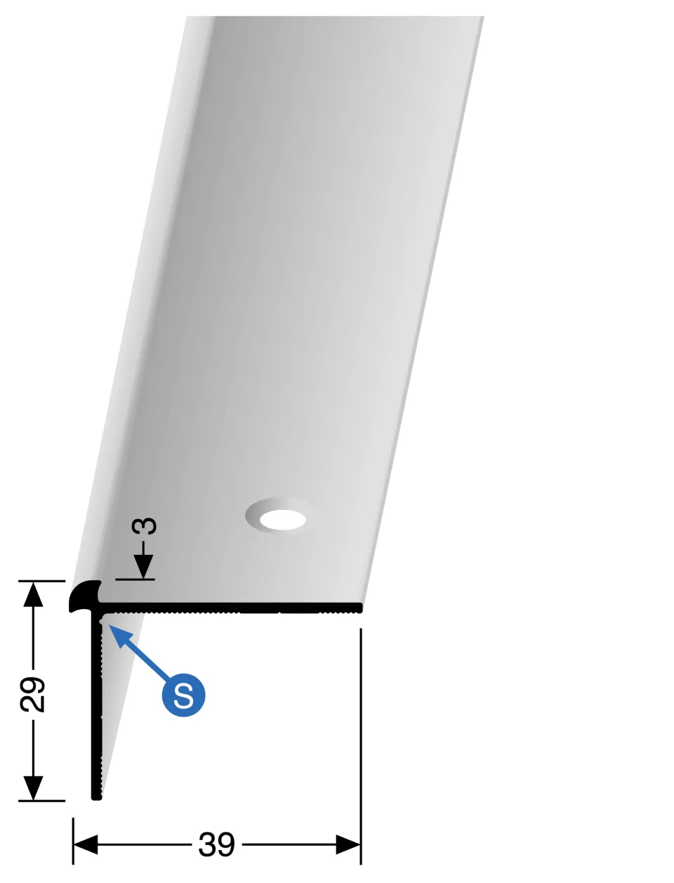 Küberit Treppenkantenprofile Fertigwinkel mit runden Ecken 871