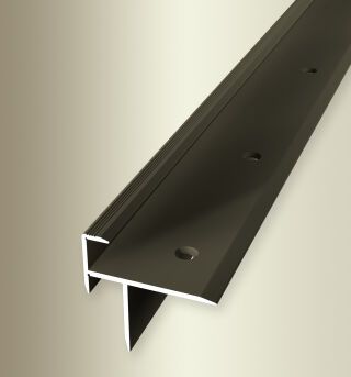 Treppenkantenprofil 1000 mm SBS Typ 208 Aluminium eloxiert bronze 10,5 mm doppelt versetzt versenkt gebohrt