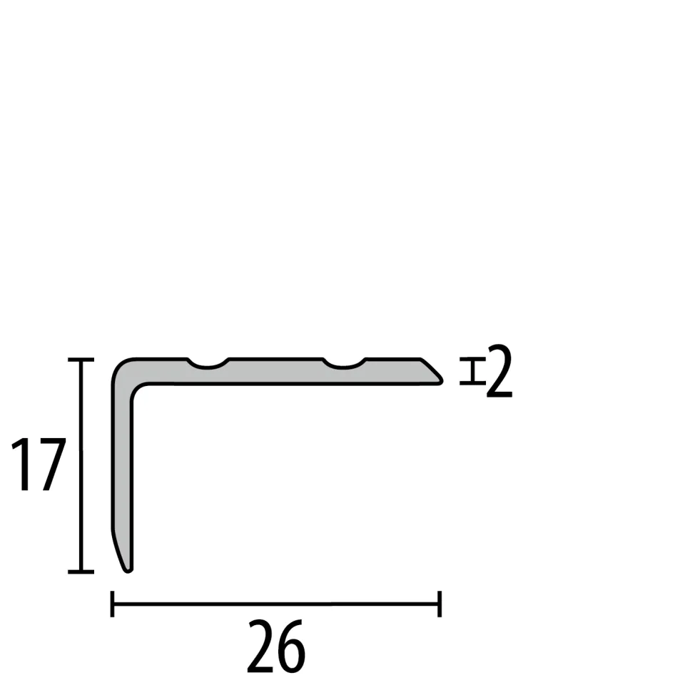 Winkelprofil 2500 mm SBS Typ 237 Aluminium eloxiert bronze 0 - 14 mm versenkt gebohrt, einfach biegbar