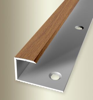 Einfassprofil 900 mm SBS Typ 215 H Alu Holzdekor Nussbaum 14 - 15,2 mm mit Holzdekor