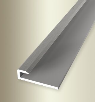 Einfassprofil 2600 mm SBS Typ 800 U Alu elox. edelstahloptik f.g. 3,4 mm ungebohrt